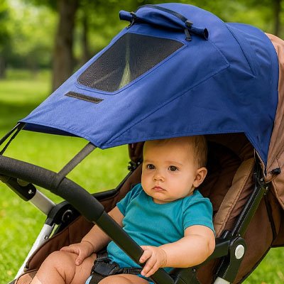 Bébé sous un Par soleil pour poussette​ 