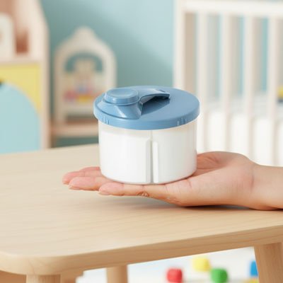 boite doseuse de lait de bebe bleu 